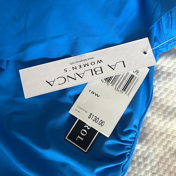 La Blanca Blue Ruffled One Piece Swimsuit Size 18W - Picture 7 of 8